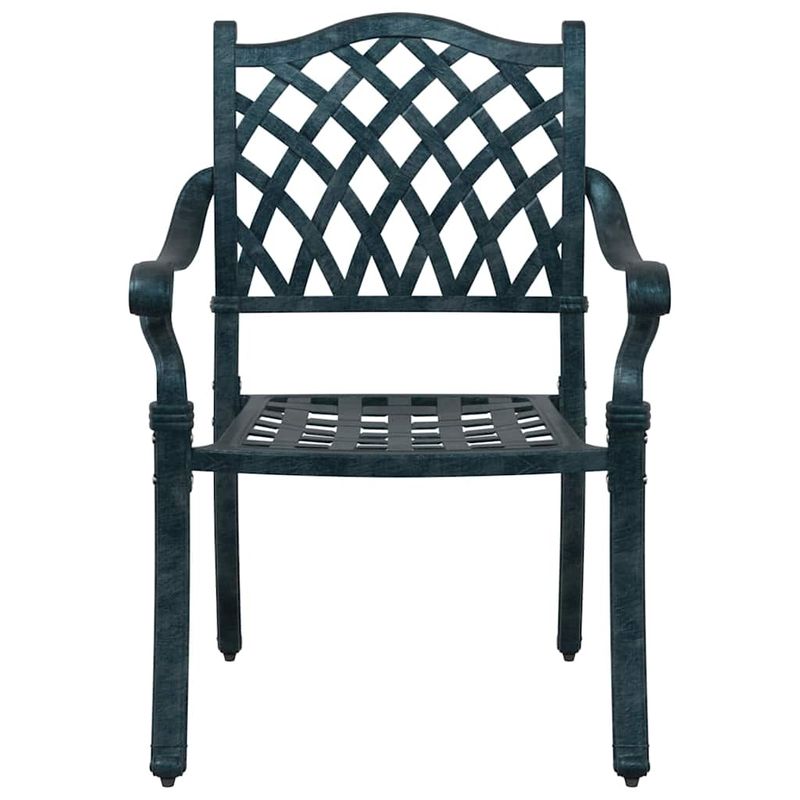 Casa si Gradina - Gradina si terasa - Mobilier exterior - Scaune si sezlonguri gradina - Set masa de gradina 5 pcs verde 80 x 80 x 75 cm Aluminiu turnat - Infinity.ro