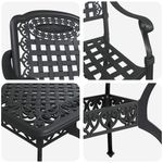 Casa si Gradina - Gradina si terasa - Mobilier exterior - Scaune si sezlonguri gradina - Set de masa pentru gradina 5 pcs Negru Aluminiu - Infinity.ro