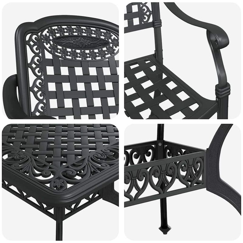 Casa si Gradina - Gradina si terasa - Mobilier exterior - Scaune si sezlonguri gradina - Set de masa pentru gradina 5 pcs Negru Aluminiu - Infinity.ro
