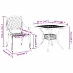 Casa si Gradina - Gradina si terasa - Mobilier exterior - Scaune si sezlonguri gradina - Set masa de gradina 5 pcs verde 80 x 80 x 75 cm Aluminiu turnat - Infinity.ro