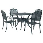 Casa si Gradina - Gradina si terasa - Mobilier exterior - Scaune si sezlonguri gradina - Set masa de gradina 5 pcs verde 80 x 80 x 75 cm Aluminiu turnat - Infinity.ro