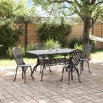 Casa si Gradina - Gradina si terasa - Mobilier exterior - Scaune si sezlonguri gradina - Set de masa pentru gradina 5 pcs Negru Aluminiu - Infinity.ro