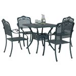 Casa si Gradina - Gradina si terasa - Mobilier exterior - Scaune si sezlonguri gradina - Set masa de gradina 5 pcs verde 80 x 80 x 75 cm Aluminiu turnat - Infinity.ro