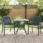 Casa si Gradina - Gradina si terasa - Mobilier exterior - Scaune si sezlonguri gradina - Set masa de gradina 3 pcs verde 80 x 80 x 75 cm Aluminiu turnat - Infinity.ro