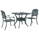 Casa si Gradina - Gradina si terasa - Mobilier exterior - Scaune si sezlonguri gradina - Set masa de gradina 3 pcs verde 80 x 80 x 75 cm Aluminiu turnat - Infinity.ro