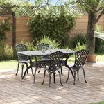 Casa si Gradina - Gradina si terasa - Mobilier exterior - Scaune si sezlonguri gradina - Set de masa pentru gradina 5 pcs Negru Aluminiu - Infinity.ro