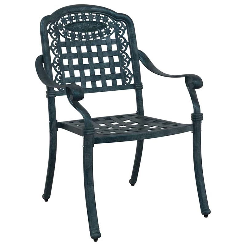 Casa si Gradina - Gradina si terasa - Mobilier exterior - Scaune si sezlonguri gradina - Set masa de gradina 3 pcs verde 80 x 80 x 75 cm Aluminiu turnat - Infinity.ro