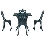 Casa si Gradina - Gradina si terasa - Mobilier exterior - Scaune si sezlonguri gradina - Set masa de gradina 5 pcs verde 80 x 80 x 75 cm Aluminiu turnat - Infinity.ro