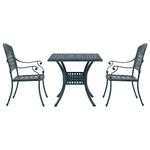 Casa si Gradina - Gradina si terasa - Mobilier exterior - Scaune si sezlonguri gradina - Set masa de gradina 3 pcs verde 80 x 80 x 75 cm Aluminiu turnat - Infinity.ro