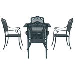 Casa si Gradina - Gradina si terasa - Mobilier exterior - Scaune si sezlonguri gradina - Set masa de gradina 5 pcs verde 80 x 80 x 75 cm Aluminiu turnat - Infinity.ro