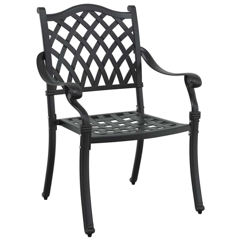 Casa si Gradina - Gradina si terasa - Mobilier exterior - Scaune si sezlonguri gradina - Set de masa pentru gradina 7 pcs Negru Aluminiu - Infinity.ro