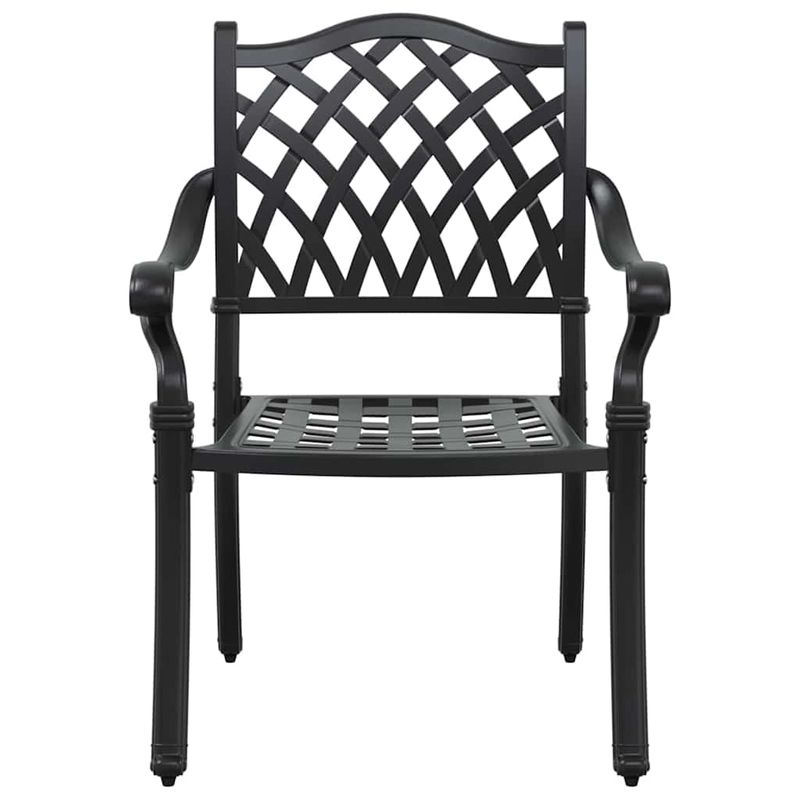 Casa si Gradina - Gradina si terasa - Mobilier exterior - Scaune si sezlonguri gradina - Set de masa pentru gradina 7 pcs Negru Aluminiu - Infinity.ro