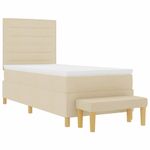 Casa si Gradina - Mobilier - Paturi si accesorii - Paturi - Pat cu arcuri cu saltea cu headboard Crem 90 x 200 cm tesatura - Infinity.ro