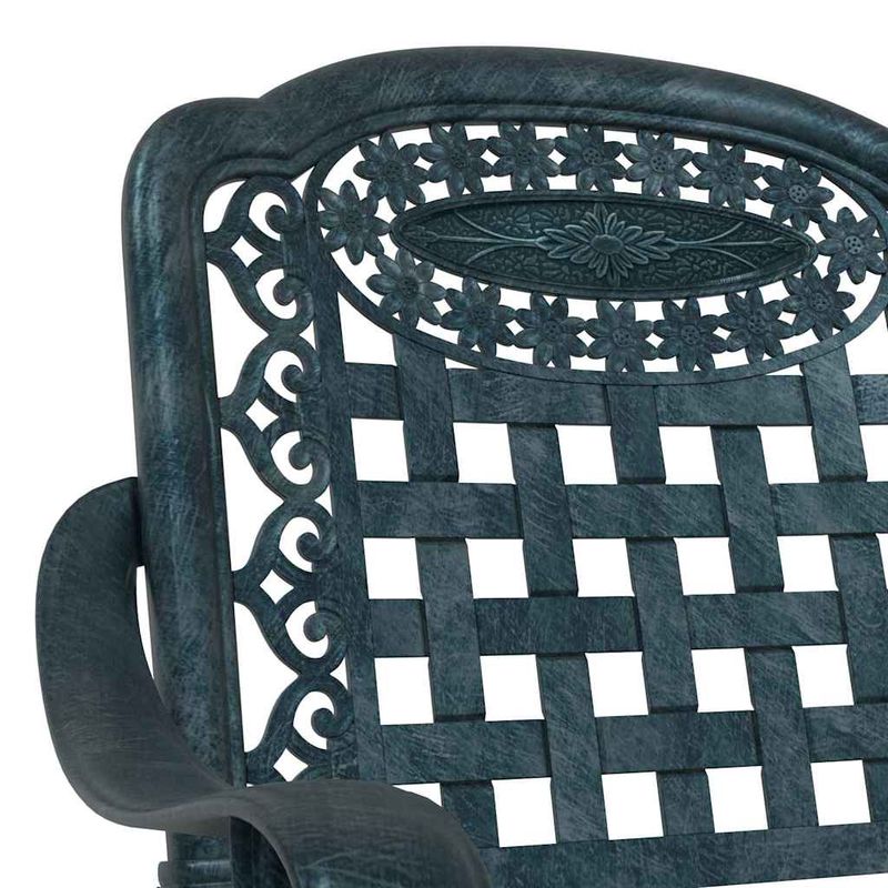 Casa si Gradina - Gradina si terasa - Mobilier exterior - Scaune si sezlonguri gradina - Set masa de gradina 3 pcs verde 80 x 80 x 75 cm Aluminiu turnat - Infinity.ro