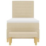 Casa si Gradina - Mobilier - Paturi si accesorii - Paturi - Pat cu arcuri cu saltea cu headboard Crem 90 x 200 cm tesatura - Infinity.ro