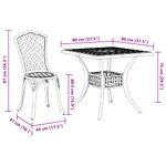 Casa si Gradina - Gradina si terasa - Mobilier exterior - Scaune si sezlonguri gradina - Set masa de gradina 5 pcs verde 80 x 80 x 75 cm Aluminiu turnat - Infinity.ro
