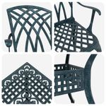 Casa si Gradina - Gradina si terasa - Mobilier exterior - Scaune si sezlonguri gradina - Set masa de gradina 5 pcs verde 80 x 80 x 75 cm Aluminiu turnat - Infinity.ro