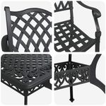 Casa si Gradina - Gradina si terasa - Mobilier exterior - Scaune si sezlonguri gradina - Set de masa pentru gradina 7 pcs Negru Aluminiu - Infinity.ro