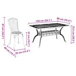 Casa si Gradina - Gradina si terasa - Mobilier exterior - Scaune si sezlonguri gradina - Set de masa pentru gradina 5 pcs Negru Aluminiu - Infinity.ro