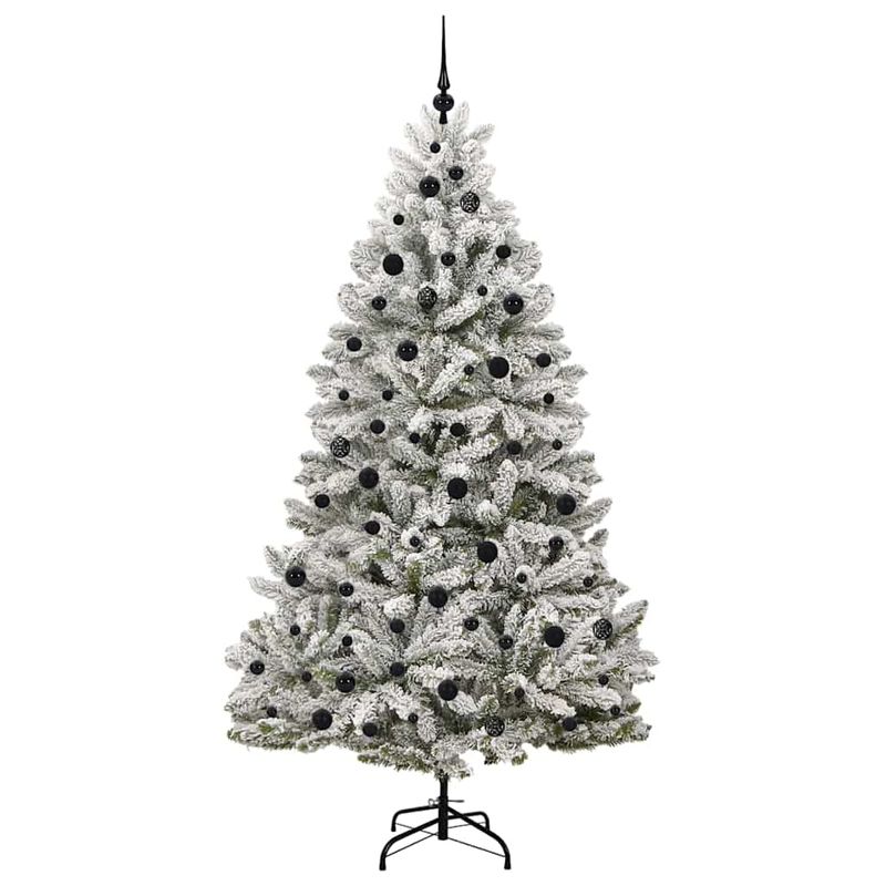 Casa si Gradina - Decoratiuni - Decoratiuni de sezon - Brad de Craciun artificial verde si alb 210 cm PVC si Metal - Infinity.ro
