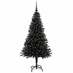 Casa si Gradina - Decoratiuni - Decoratiuni de sezon - Brad de Craciun cu 150 LED cu suport Negru 150 cm PVC - Infinity.ro