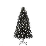 Casa si Gradina - Decoratiuni - Decoratiuni de sezon - Brad de Craciun cu 300 LED cu suport Negru 180 cm PVC - Infinity.ro