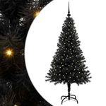 Casa si Gradina - Decoratiuni - Decoratiuni de sezon - Brad de Craciun cu 150 LED cu suport Negru 150 cm PVC - Infinity.ro