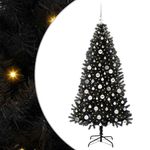 Casa si Gradina - Decoratiuni - Decoratiuni de sezon - Brad de Craciun cu 300 LED cu suport Negru 180 cm PVC - Infinity.ro