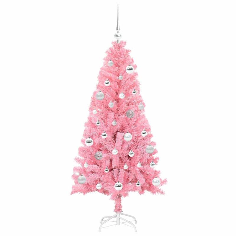 Casa si Gradina - Decoratiuni - Decoratiuni de sezon - Brad de Craciun cu 150 LED cu suport Roz 150 cm PVC - Infinity.ro