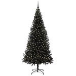 Casa si Gradina - Decoratiuni - Decoratiuni de sezon - Brad de Craciun cu 300 LED cu suport Negru 240 cm PVC - Infinity.ro