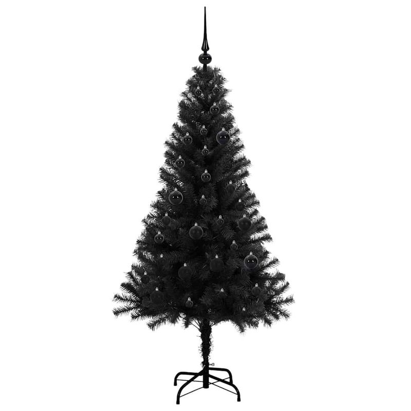 Casa si Gradina - Decoratiuni - Decoratiuni de sezon - Brad de Craciun cu 150 LED cu suport Negru 150 cm PVC - Infinity.ro