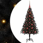 Casa si Gradina - Decoratiuni - Decoratiuni de sezon - Brad de Craciun cu 150 LED cu suport Negru 120 cm PVC - Infinity.ro