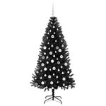 Casa si Gradina - Decoratiuni - Decoratiuni de sezon - Brad de Craciun cu 300 LED cu suport Negru 180 cm PVC - Infinity.ro