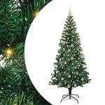 Casa si Gradina - Decoratiuni - Decoratiuni de sezon - Pom de Craciun artificial pre-iluminat cu 300 LED verde 180 cm - Infinity.ro