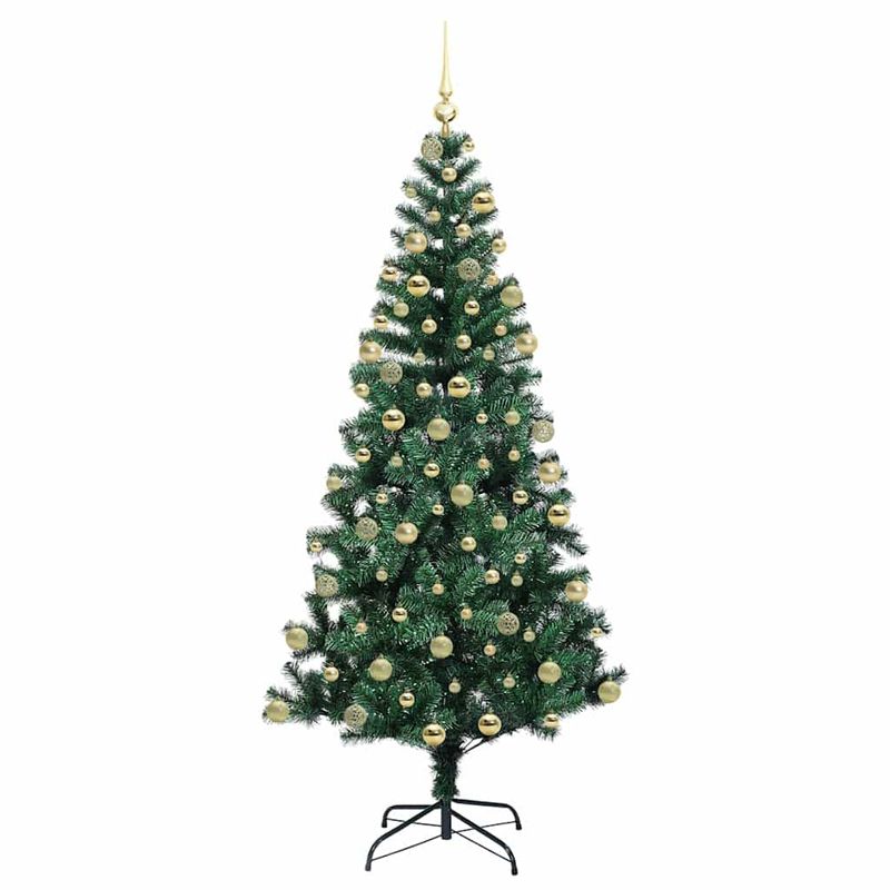 Casa si Gradina - Decoratiuni - Decoratiuni de sezon - Pom de Craciun artificial pre-iluminat cu 300 LED verde 180 cm - Infinity.ro