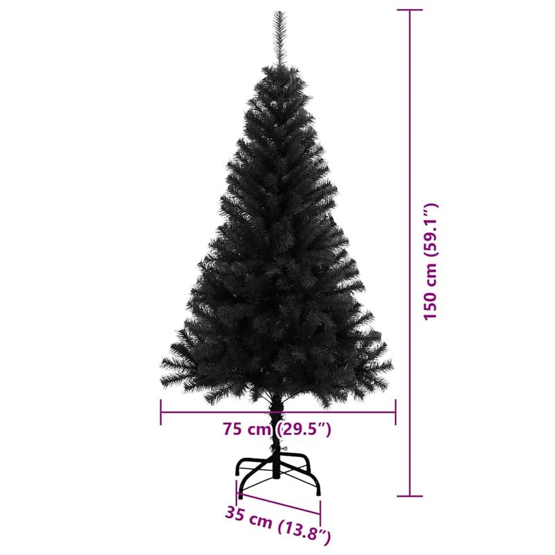 Casa si Gradina - Decoratiuni - Decoratiuni de sezon - Brad de Craciun cu 150 LED cu suport Negru 150 cm PVC - Infinity.ro
