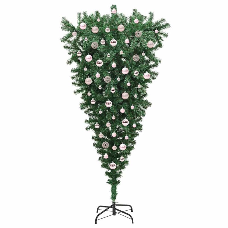 Casa si Gradina - Decoratiuni - Decoratiuni de sezon - Pom de Craciun artificial pre-lacuit cu design cu susul in jos si set de globuri - Infinity.ro