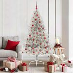 Casa si Gradina - Decoratiuni - Decoratiuni de sezon - Pom de Craciun artificial pre-iluminat Argintiu 180 cm PET - Infinity.ro