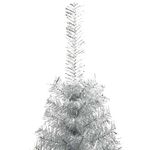 Casa si Gradina - Decoratiuni - Decoratiuni de sezon - Pom de Craciun artificial pre-iluminat Argintiu 210 cm PET - Infinity.ro
