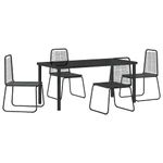 Casa si Gradina - Gradina si terasa - Mobilier exterior - Scaune si sezlonguri gradina - Set de masa pentru gradina 5 pcs Negru Rattan poli - Infinity.ro