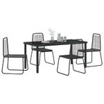 Casa si Gradina - Gradina si terasa - Mobilier exterior - Scaune si sezlonguri gradina - Set de masa pentru gradina 5 pcs Negru Rattan poli - Infinity.ro