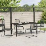 Casa si Gradina - Gradina si terasa - Mobilier exterior - Scaune si sezlonguri gradina - Set de masa pentru gradina 5 pcs Negru Rattan poli - Infinity.ro