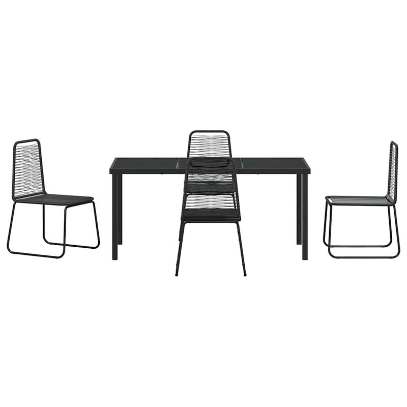 Casa si Gradina - Gradina si terasa - Mobilier exterior - Scaune si sezlonguri gradina - Set de masa pentru gradina 5 pcs Negru Rattan poli - Infinity.ro
