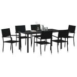 Casa si Gradina - Gradina si terasa - Mobilier exterior - Scaune si sezlonguri gradina - Set de masa pentru gradina 7 pcs Negru Rattan poli - Infinity.ro
