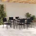Casa si Gradina - Gradina si terasa - Mobilier exterior - Scaune si sezlonguri gradina - Set de masa pentru gradina 7 pcs Negru Rattan poli - Infinity.ro