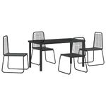 Casa si Gradina - Gradina si terasa - Mobilier exterior - Scaune si sezlonguri gradina - Set de masa pentru gradina 5 pcs Negru Rattan poli - Infinity.ro