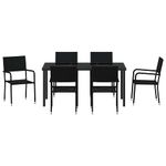 Casa si Gradina - Gradina si terasa - Mobilier exterior - Scaune si sezlonguri gradina - Set de masa pentru gradina 7 pcs Negru Rattan poli - Infinity.ro
