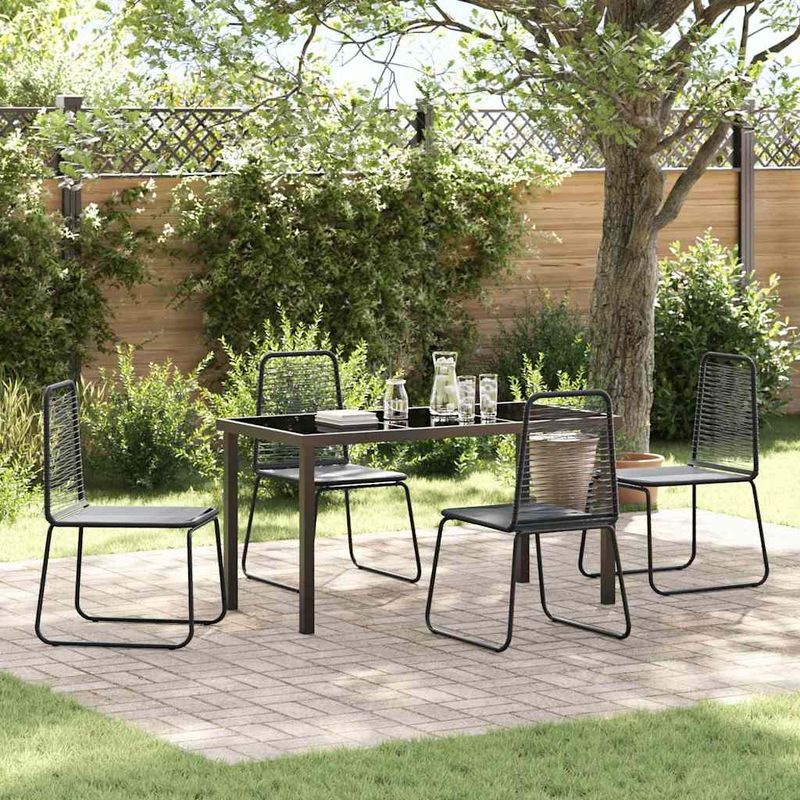 Casa si Gradina - Gradina si terasa - Mobilier exterior - Scaune si sezlonguri gradina - Set de masa pentru gradina 5 pcs Negru Rattan poli - Infinity.ro
