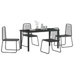 Casa si Gradina - Gradina si terasa - Mobilier exterior - Scaune si sezlonguri gradina - Set de masa pentru gradina 5 pcs Negru Rattan poli - Infinity.ro