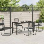 Casa si Gradina - Gradina si terasa - Mobilier exterior - Scaune si sezlonguri gradina - Set de masa pentru gradina 5 pcs Negru Rattan poli - Infinity.ro